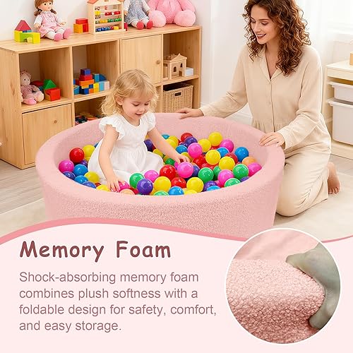 Miniatura 4 de MEOGETY Piscinas de pelotas de espuma para niños pequeños, bebés, perros y gatos, piscina suave de pelotas para bebés e infantes, regalos para niñas