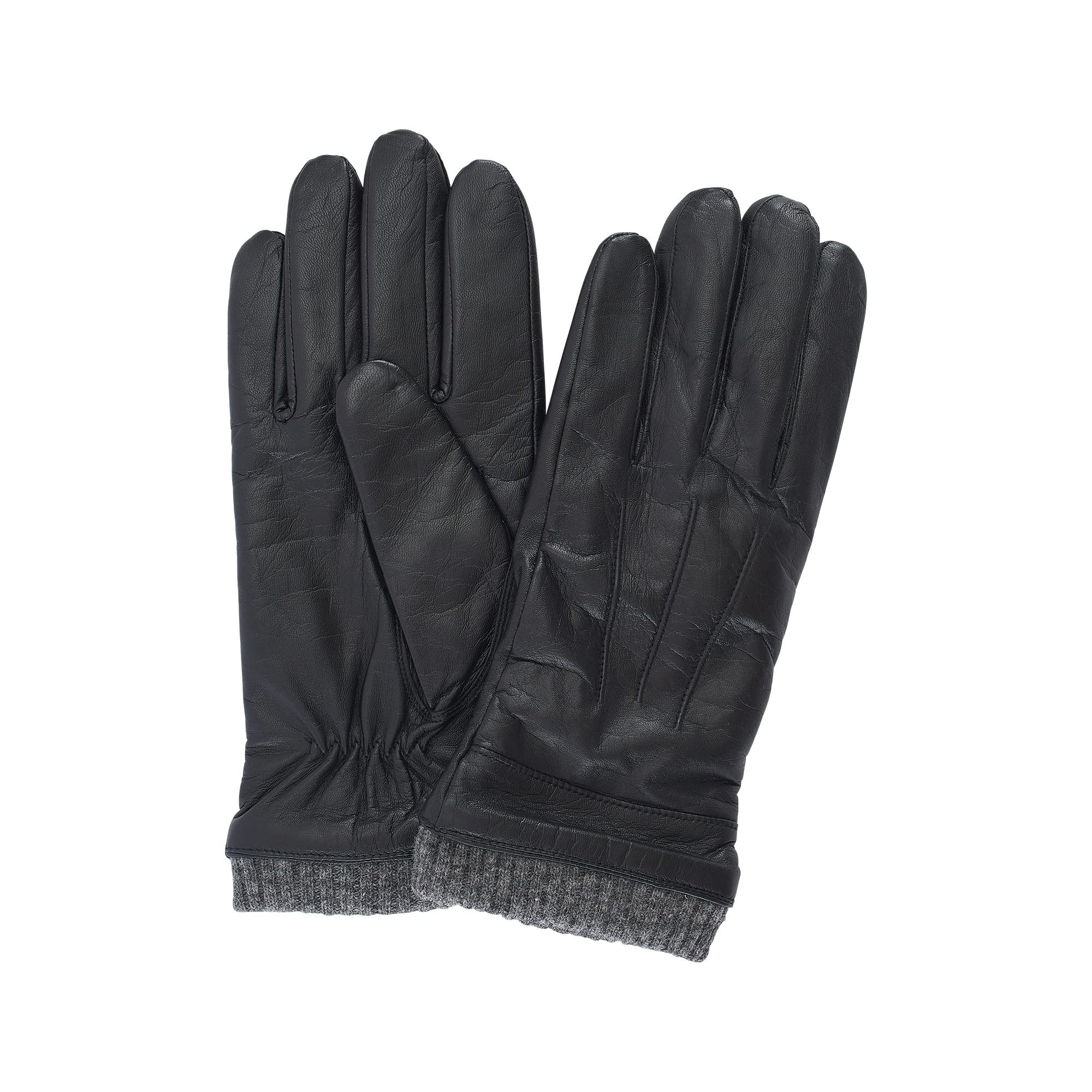 Lederhandschuhe für Herren - Innenfutter aus 100% Wolle - Handschuh mit Smartphone-Touch-Funktion - eleganter Winterhandschuh - 100% Schaf-Nappa