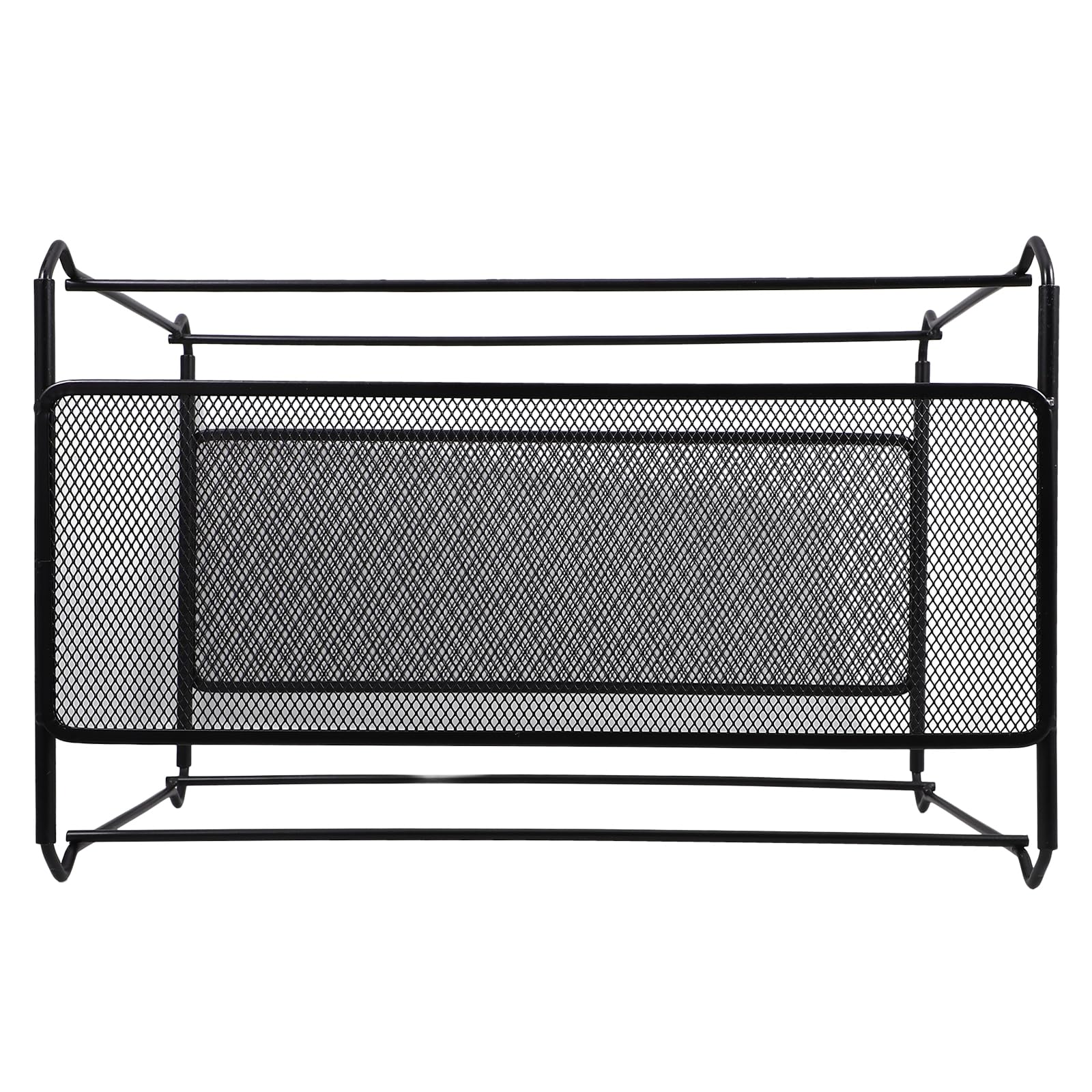 Porte-fichiers en Fer Noir A4, Organiseur de Dossiers Grosse Capacité de Charge, Support de Classement Fonctionnel pour Bureau, Dimensions 39x28x25,5 Cm