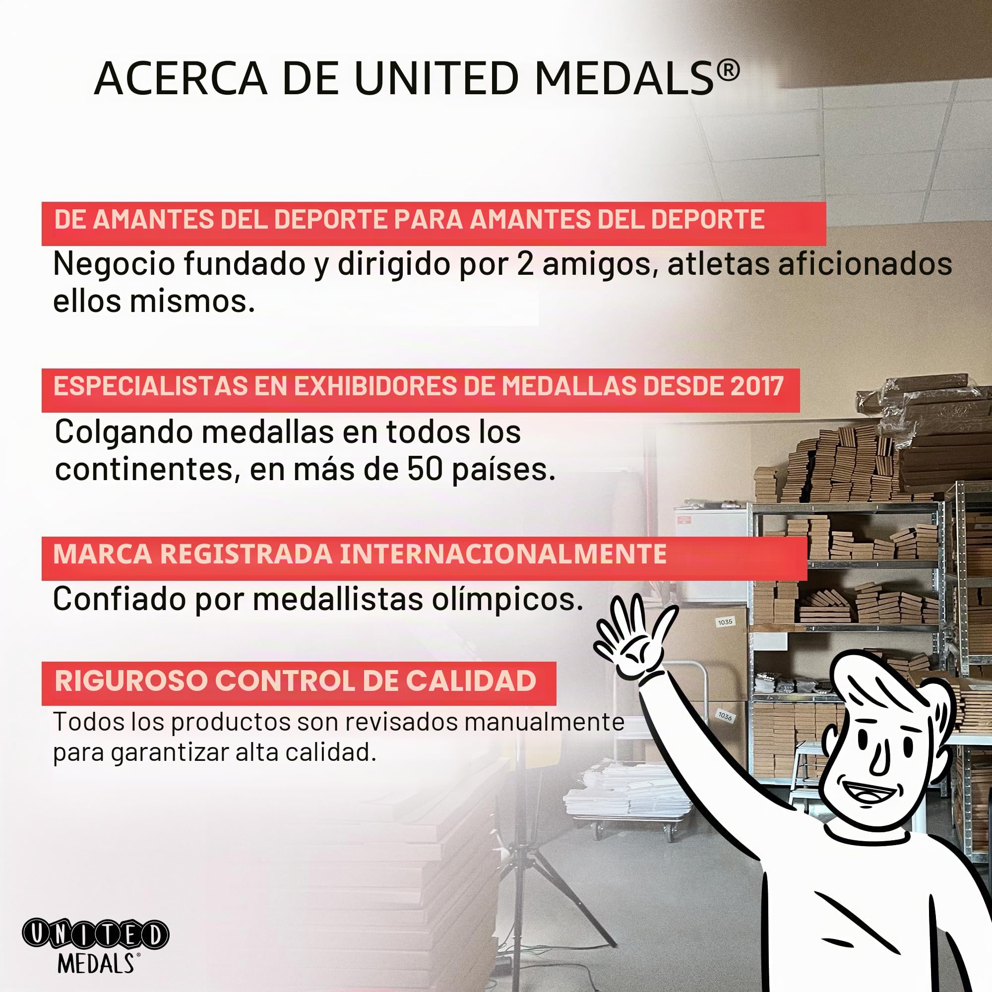 Colgador de medallas, en blanco con estante de bambú natural