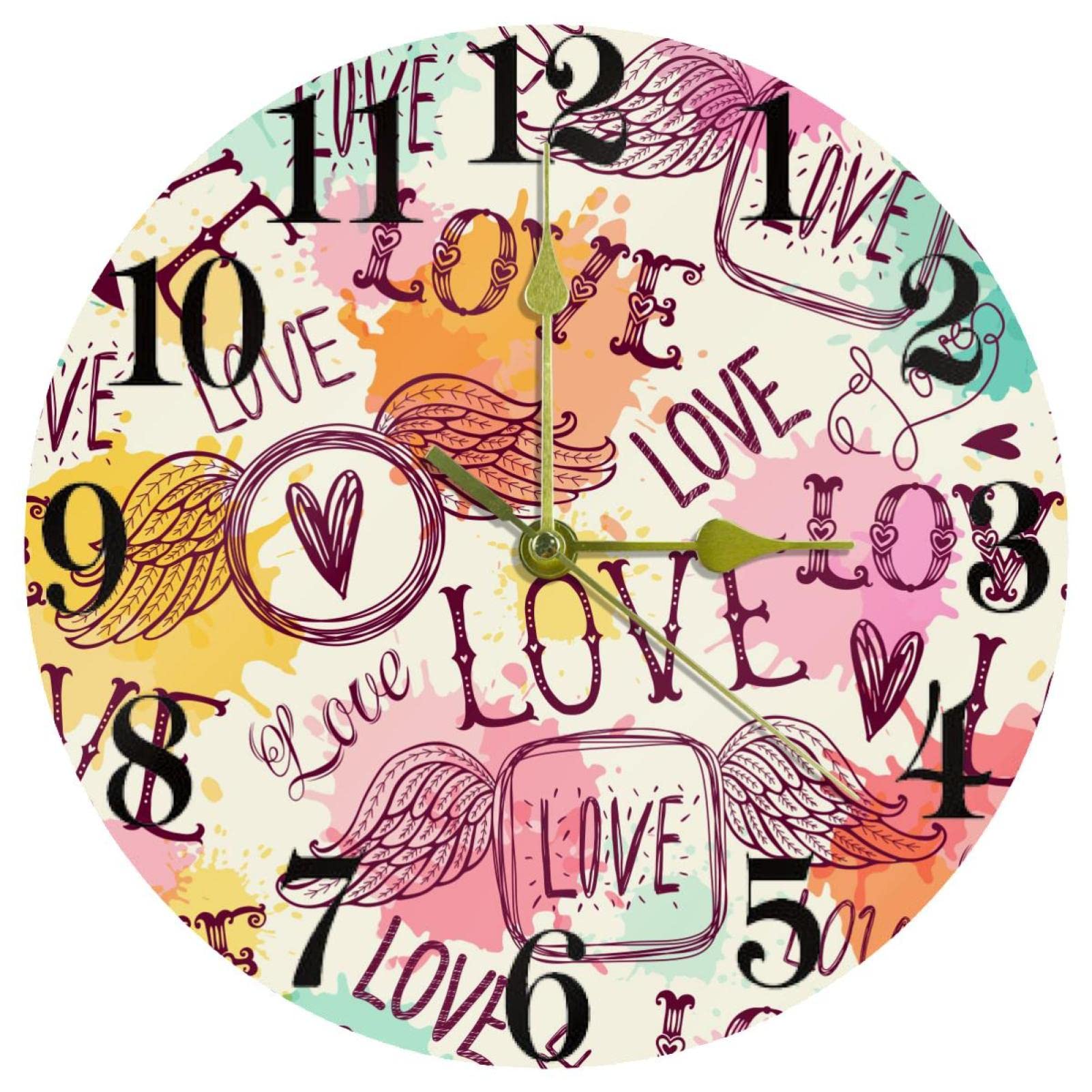 Horloge murale ailes de graffiti design artistique moderne 25 cm
