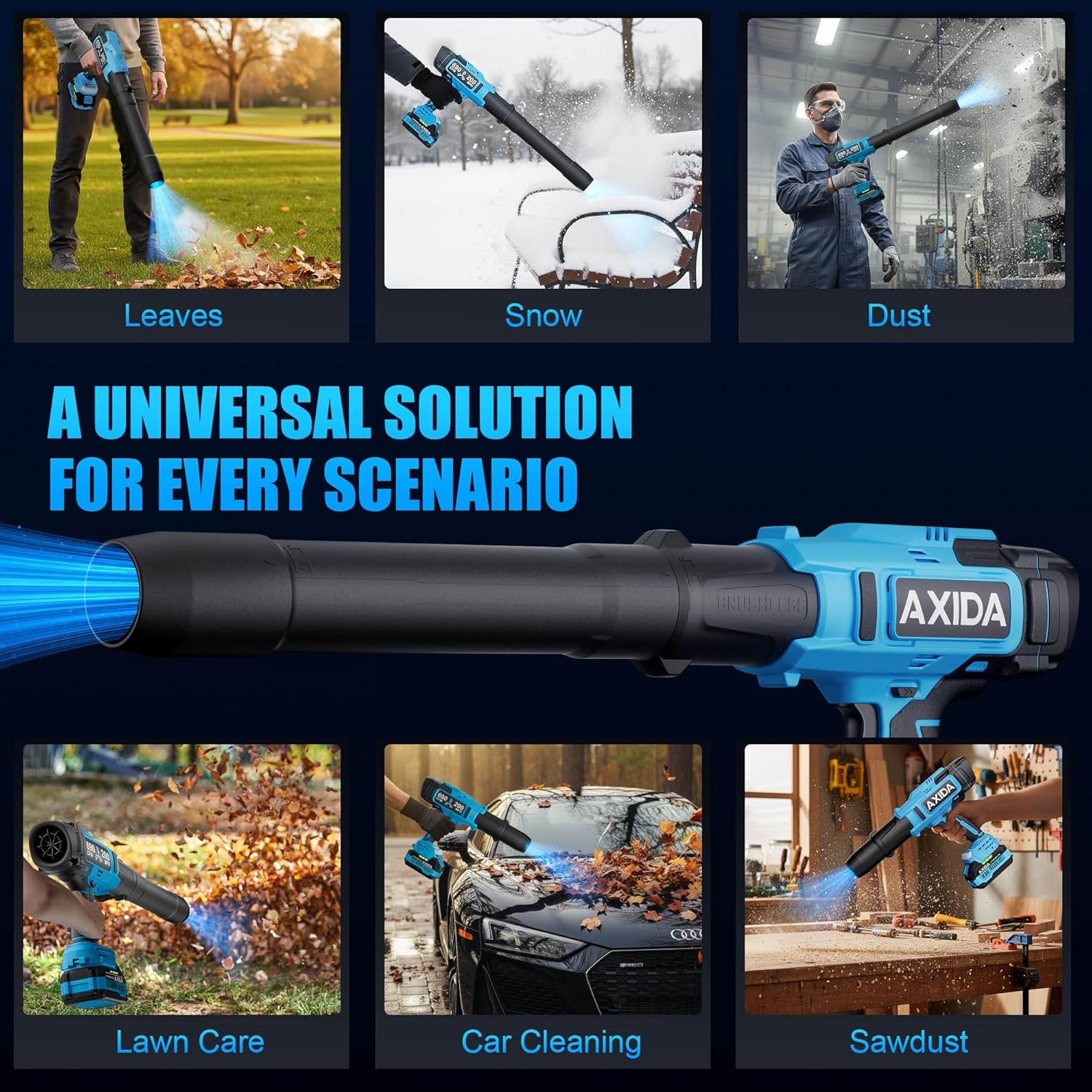 Cordless Leaf Blower, 21V Handheld Leaf Blower with 2 Batteries & Charger, Lightweight Design for Patio Cleaning, Lawn Care, Blowing Fallen Leaves, Dust & Debris - Image 7