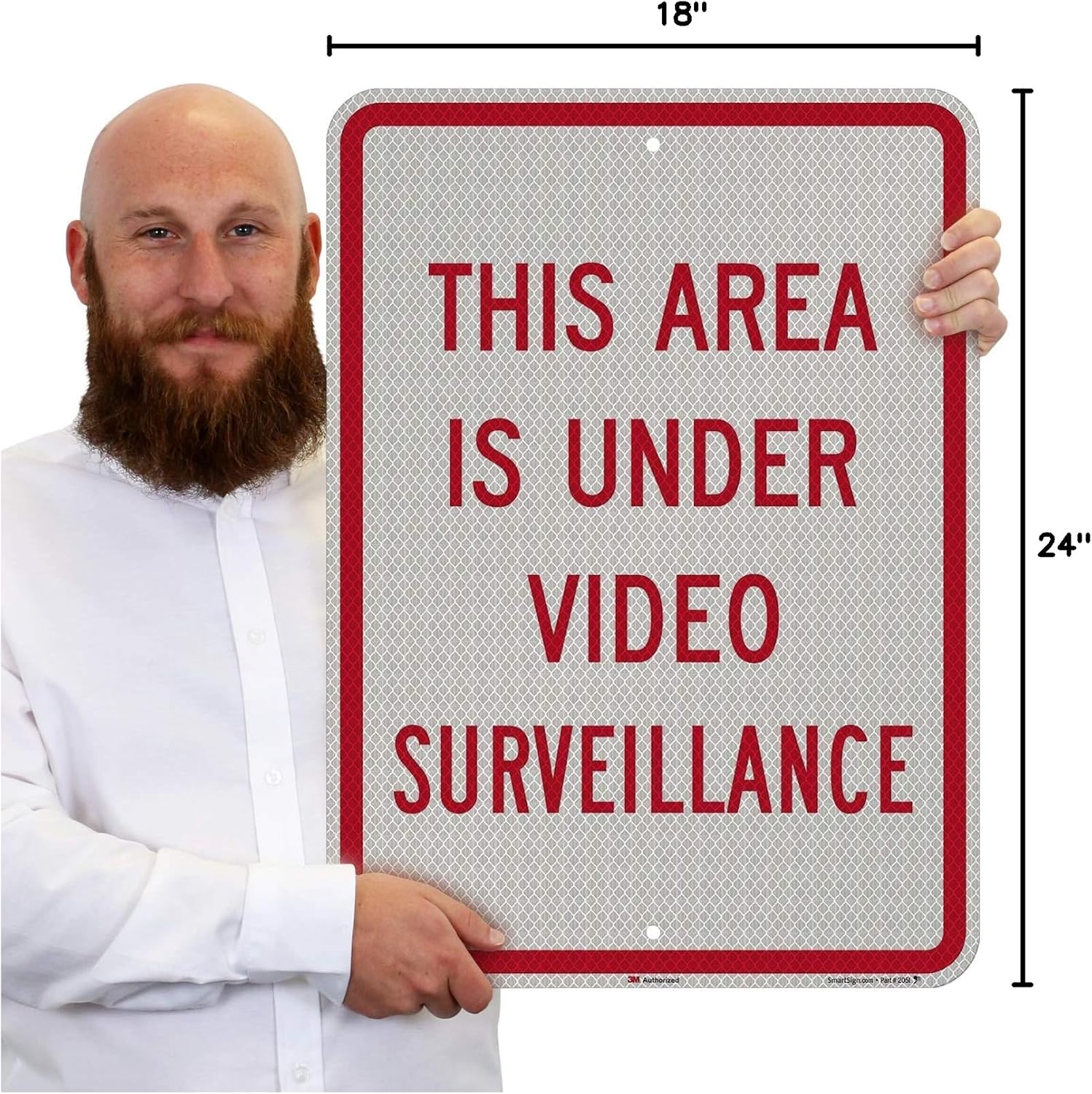 SmartSign "This Area Is Under Video Surveillance" Sign | 18" x 24" 3M High Intensity Grade Reflective Aluminum