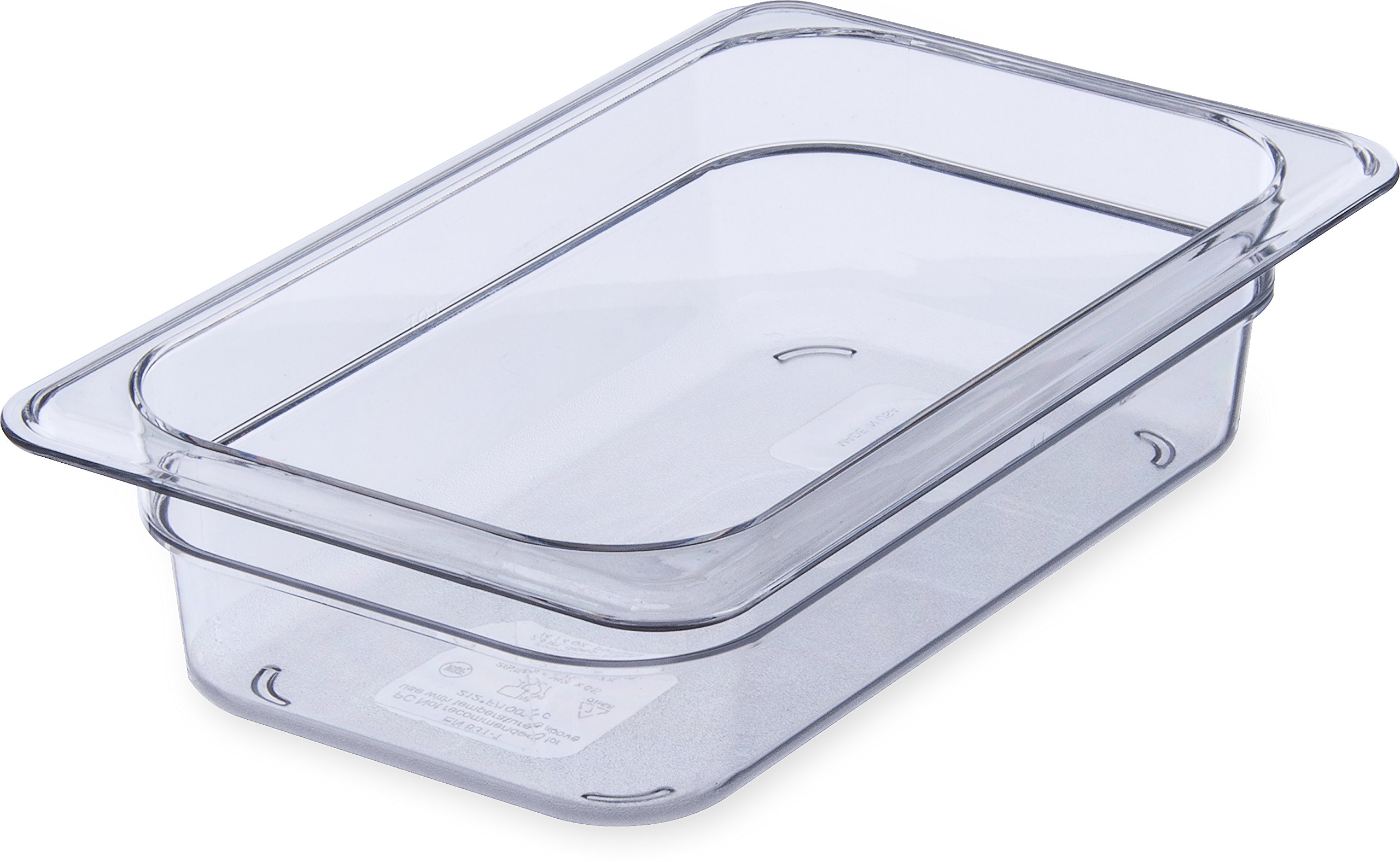 Carlisle FoodService Products Plastic Food Pan 1/4 Size 2.5 Inches Deep Clear