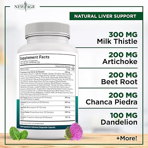 Miniatura 4 de Liver Cleanse Detox & Repair - Milk Thistle Supplement - Liver Support with Choline, Artichoke Extract, Chicory & Dandelion Root Supplement - Milk