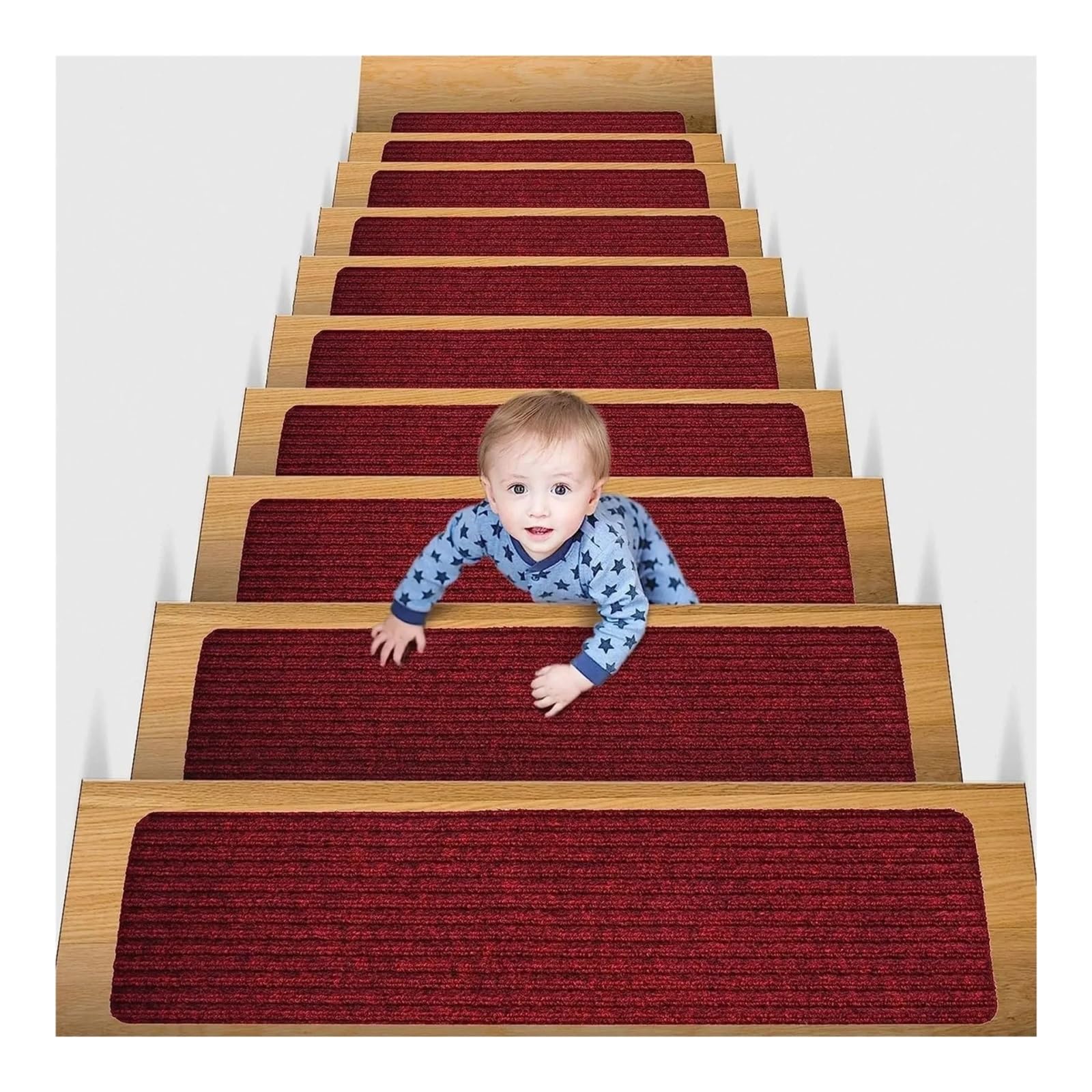 Alfombrillas antideslizantes de escaleras con borde autoadhesivo suave al tacto