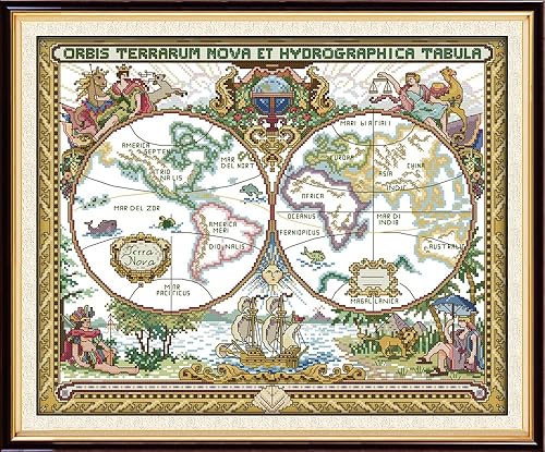 Stitchmelody Stamped Cross Stitch Kits,11CT Printed Sewing Pattern Embroidery Set-Ancient