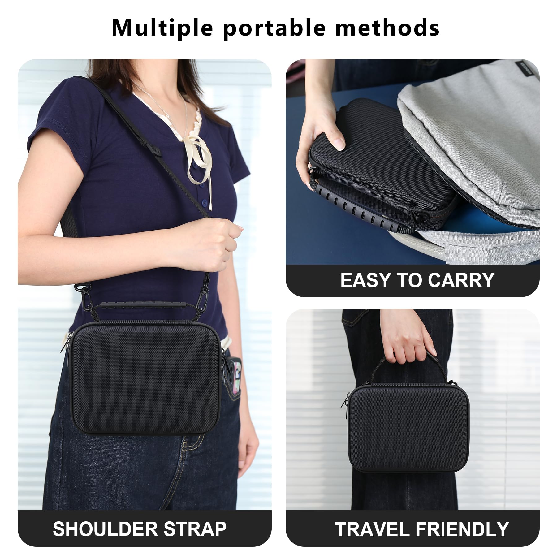 Funda rígida de transporte para plumero de aire comprimido WOLFBOX MF200/MF100/MF50, soporte de almacenamiento inalámbrico para MF200/100/50 con bolsillo de malla con cremallera para guardar