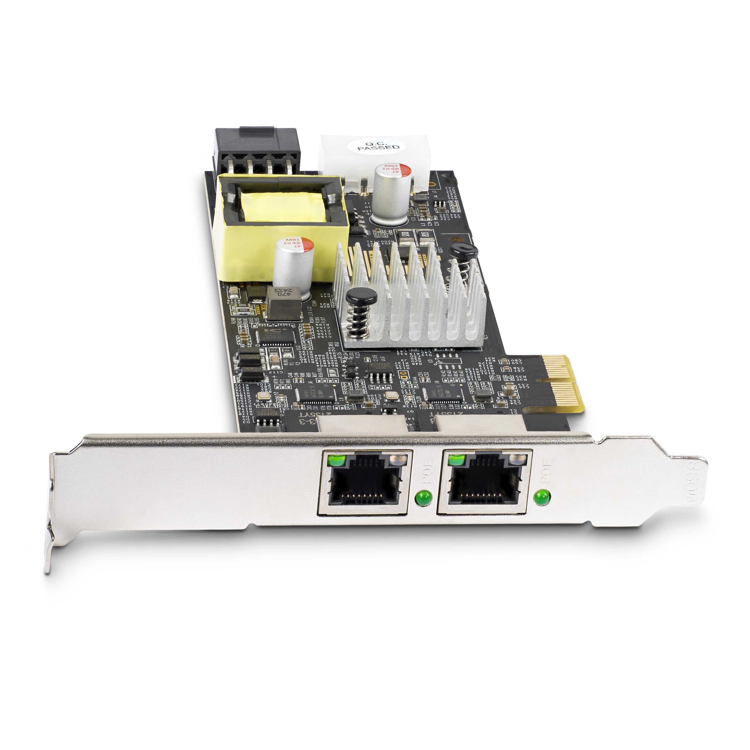 StarTech Carte Réseau PoE PCIe 2 Ports 2.5Gbps (PR22GIP-NETWORK-CARD) | NBASE-T, Intel I225-V, 802.3af/at PoE+, Multi-Gigabit NIC, Alimentée par SATA