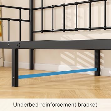 HOMERECOMMEND Metal Single Daybed Frame 3ft Sofa Bed Frame,Black | 90x190 cm Bed Steel Slats Platform Base Box Spring Children Bed Sofa Living Room Guest Room