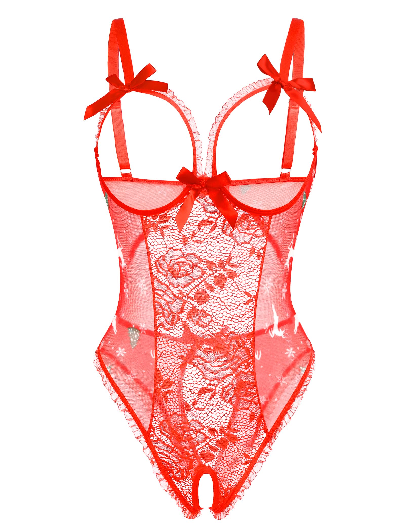 Avidlove Women One Piece Lingerie Sexy Lace Babydoll Mini Bodysuit