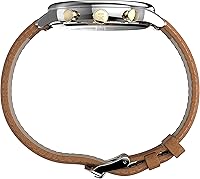 Vista 2 de Timex Reloj Chicago Chronograph 1.772 in para hombre - Esfera azul de dos tonos con correa de cuero marrón