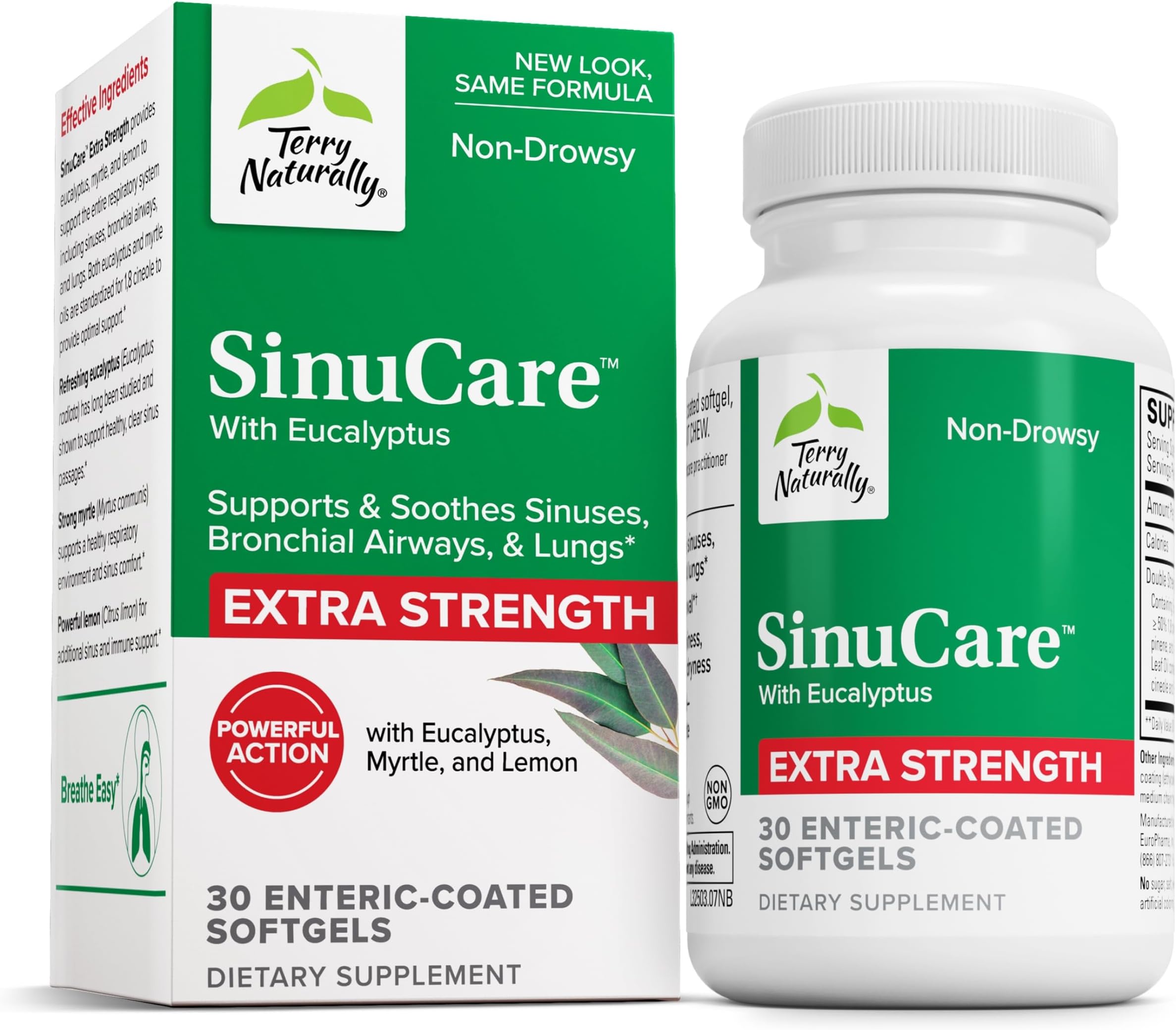 SinuCare Extra Strength - Dietary Supplement with Eucalyptus & Myrtle - Immune & Lung Health Support - Supplement Formula to Aid Sinus Health - 30 Servings