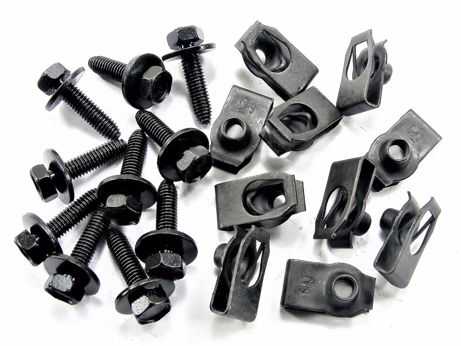 Retro-Motive Body Bolts & U-Nuts for GM & Others- M6-1.0mm Thread- 10mm Hex- (Qty-10 EACH) #1872