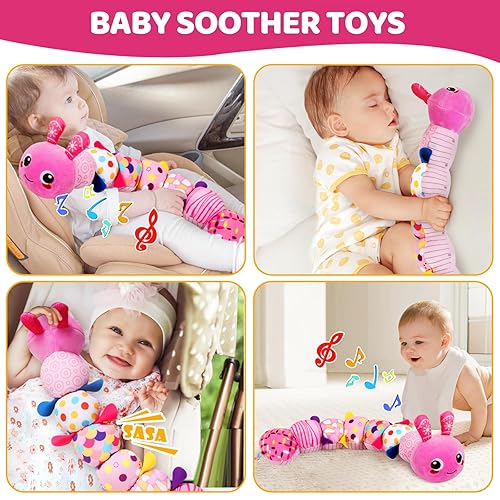 Miniatura 4 de KMUYSL Juguetes para bebés de 0-6 y 6-12 meses, juguete musical sensorial con animal de peluche para 0 1 2 3 4 5 6+ meses, juguete de peluche con