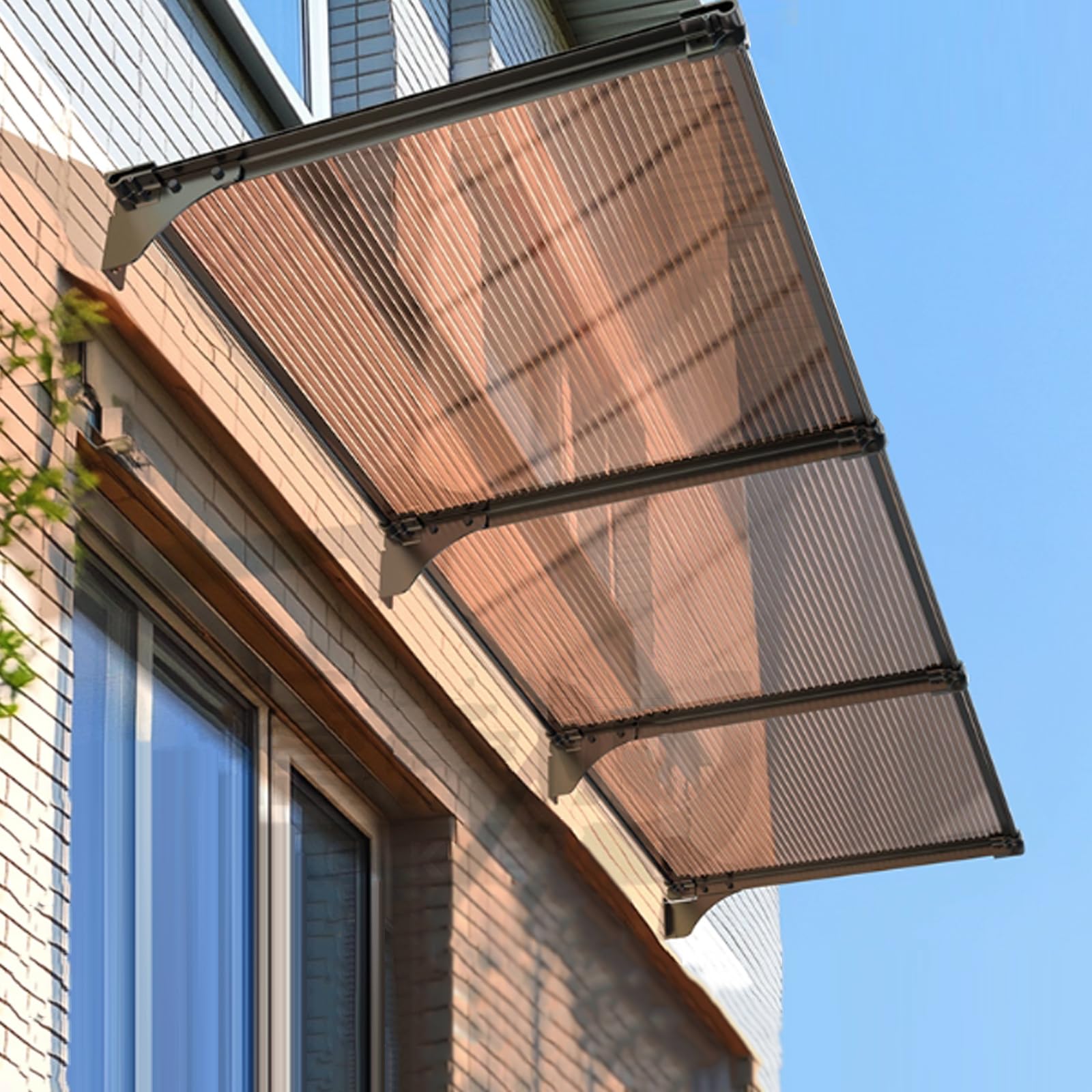GJMSSMY Protective Canopy Awning for Doors & Windows, Polycarbonate Cover against Sun & Rain, Outdoor Shelter, Available in 40/65/80/100/120/150 cm (40x100cm/16x39)