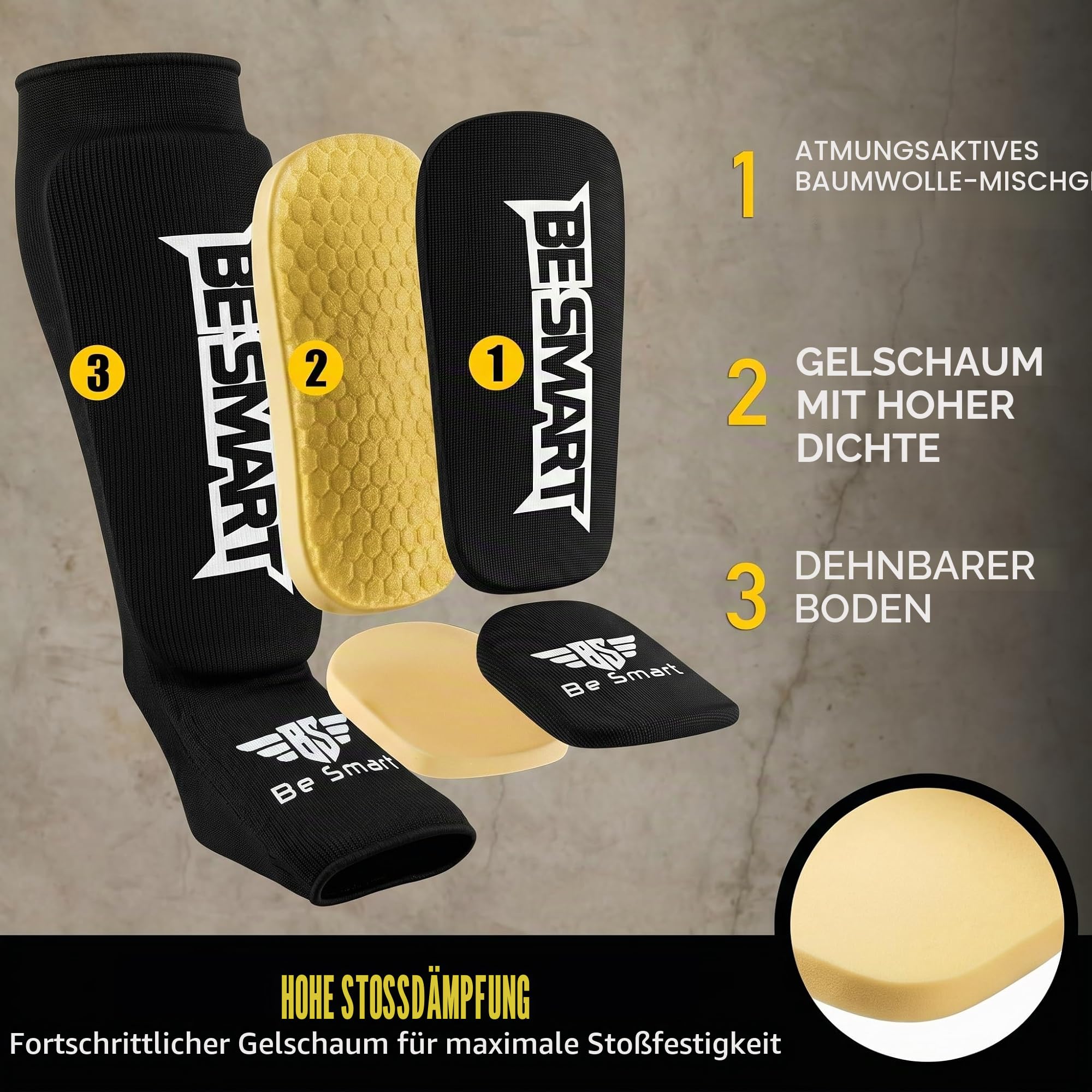 BS Kinder Schienbein- und Ristschoner für MMA, Bein-, Fußschutz, Muay Thai, Kickboxen, Schutz X