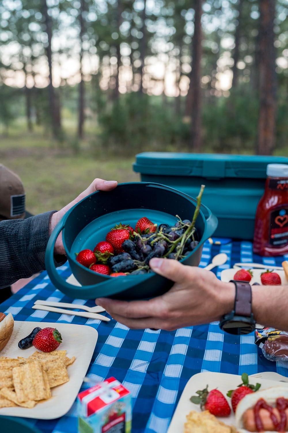 Adventure Ready Collapsible Bowls & Strainer for Hiking, Camping & Travel