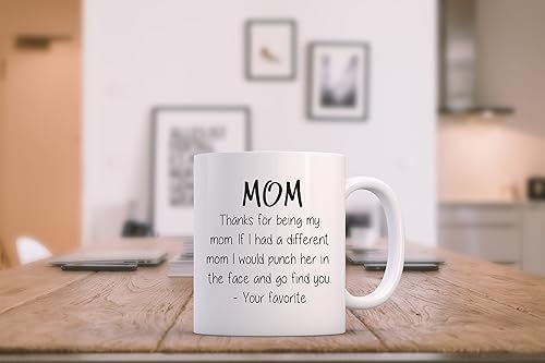 Miniatura 3 de Taza de café divertida con texto en inglés "Thank For Being My Mom", regalos para mamá de parte de un hijo, hija, tazas para el día de la madre de