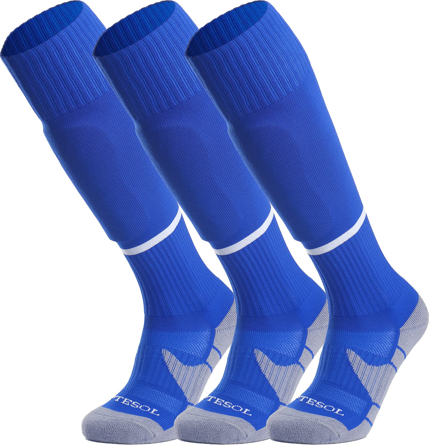 APTESOL Knielang Fußballsocken (3/5 Paare) Kinder Jugend Erwachsene Lang Sportsocken EU 28-44 Kissen Atmungsaktiv Soccer Trainingssocke
