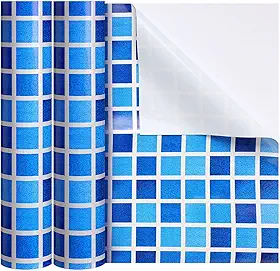 Nuanchu Patch de vinil para revestimento de piscina autoadesivo de reparo de PVC para piscinas, barco inflável (xadrez, 30 x 203 cm)
