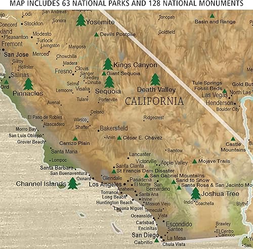 Miniatura 5 de Holy Cow Canvas US Travel Map with Pins on Canvas, National Parks Map, Push Pin Map United States, US Map with Pins to Mark Travels, Best Gifts for