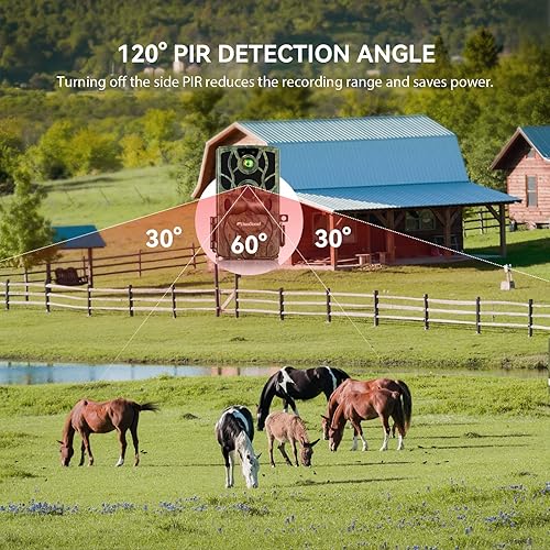 Miniatura 6 de usogood Cámara de rastreo WiFi 4K 48MP, cámara de juego que envía imágenes al teléfono, 8 baterías y tarjeta de 32 GB, cámaras de rastro WiFi con