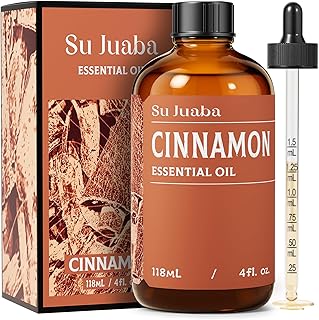 SU JUABA Cinnamon Essential Oil 4 Oz, 100% Pure Natural for Diffuser, Massage, Skin Care, Aromatherapy, DIY Candles, Soaps & Home Cleaning - 118ML