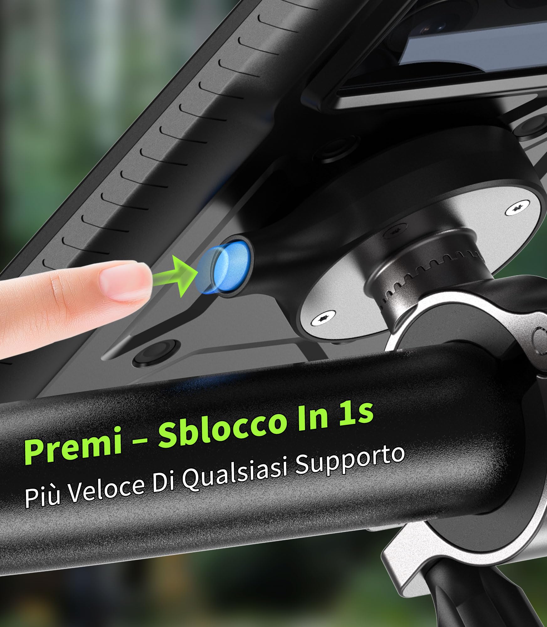 Cozycase 1s 1-Clic Antifurto Impermeabile Porta Telefono Bici Moto, Piccola | Supporto Cover Cell Universale Per iPhone 17 16 15 14 13 12 Mini Pro 16e 17e XR Samsung Galaxy S26 S25 S24 S23 S22 S21 Plus