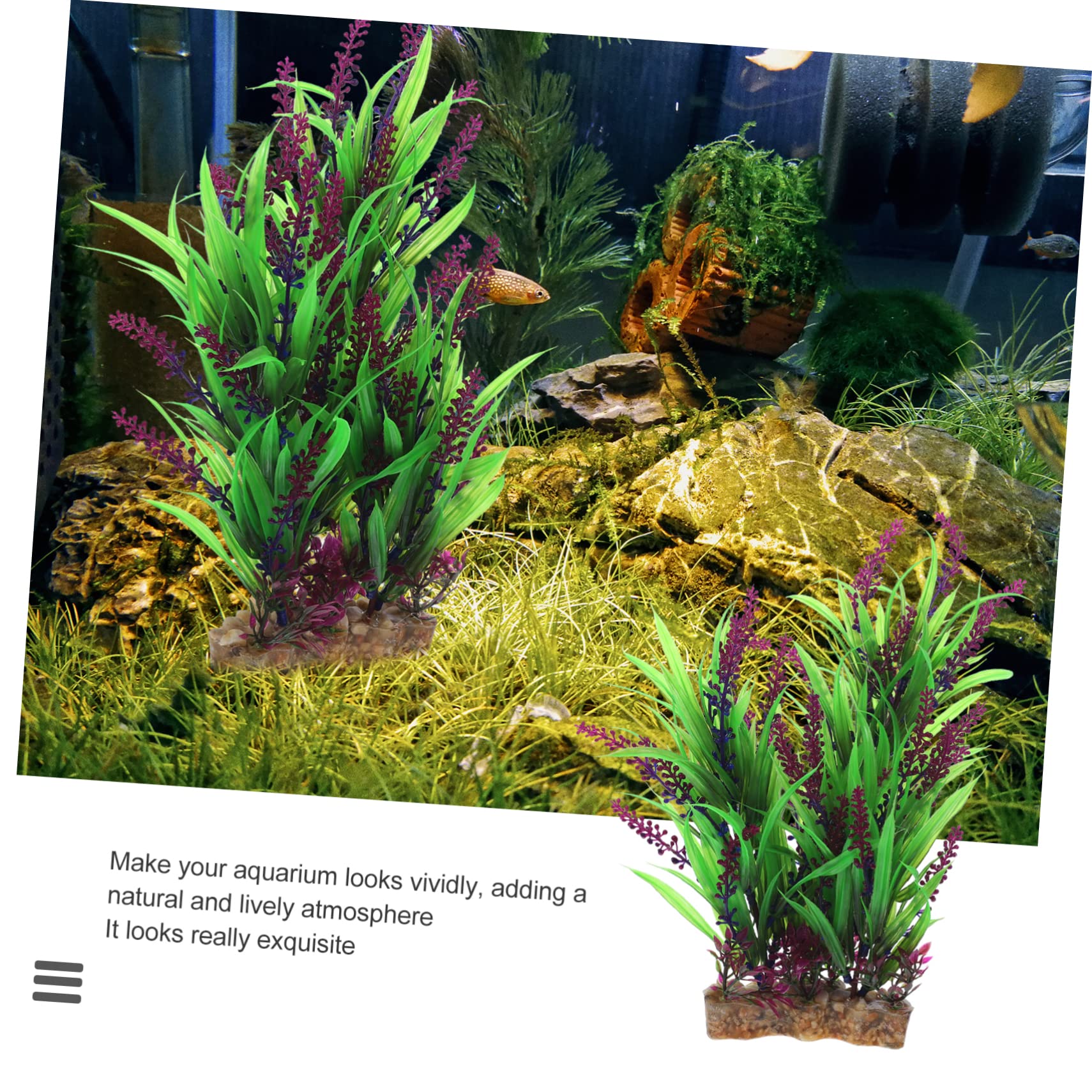 YARNOW 4 Piezas Plantas acuáticas Artificiales tubería de Acuario Tanque Adornos Acuario decoración pecera Planta de Artificial Plantas Artificiales para el plastico