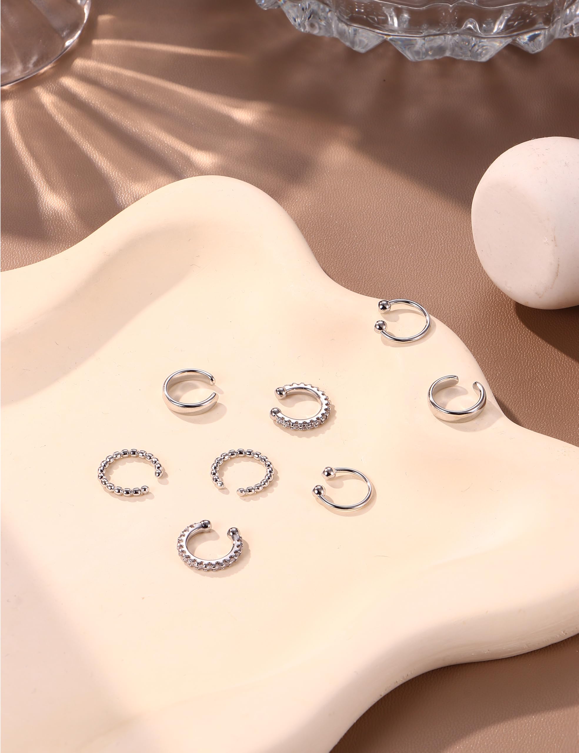 Morfetto Ear Cuff Orecchini Senza Buco Donna - 4 Paia Ipoallergenici Orecchini Clip Placcate Oro 14K | Non Ossidano, Earcuff per Cartilagine e per Chi Non Ha i Buchi