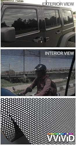 Miniatura 5 de VViViD Rollo adhesivo de vinilo negro perforado de una sola vía para ventana de privacidad (25 x 48 pulgadas)