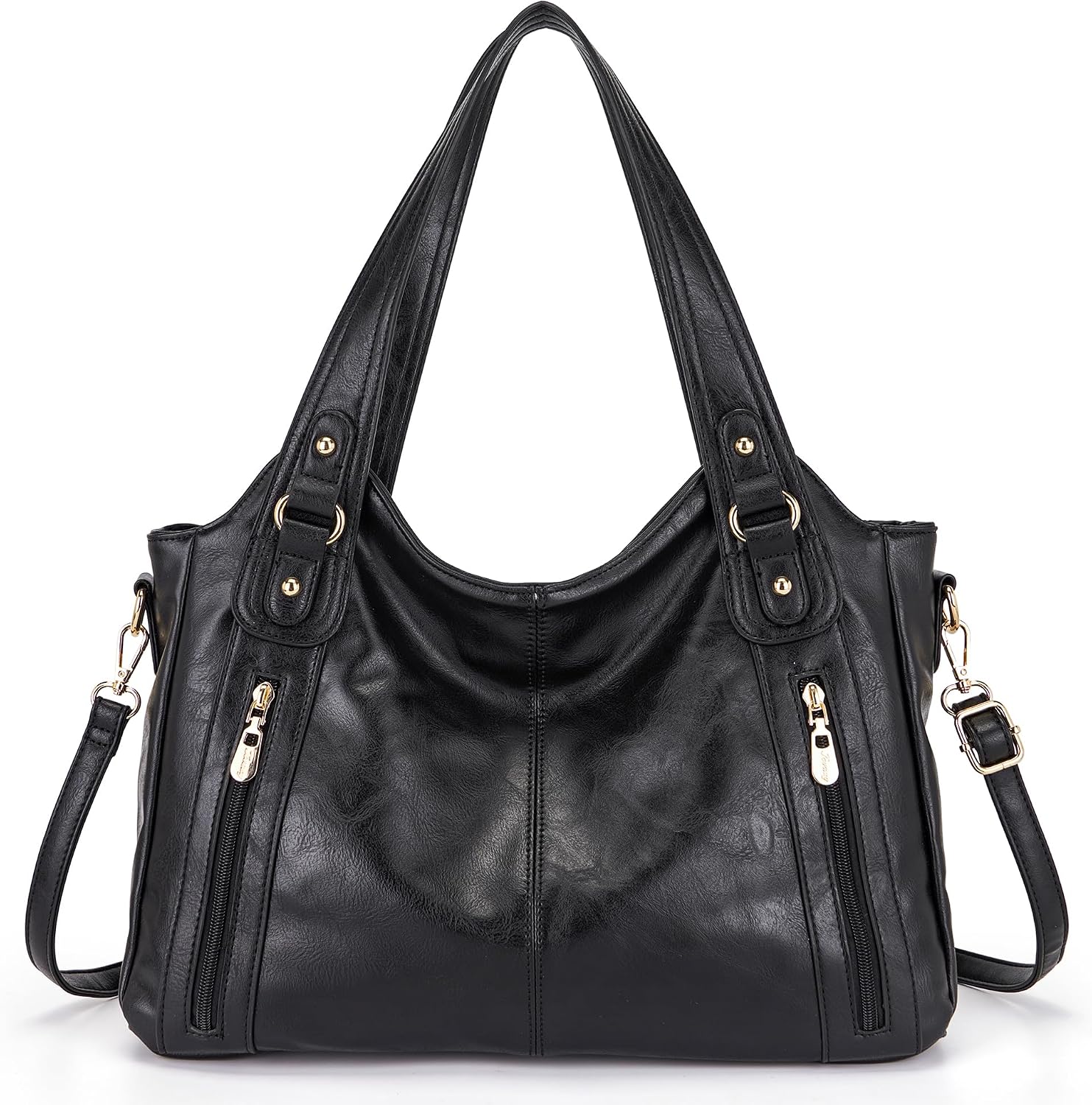 Women's Hobo Handbags Faux Leather Shoulder Bags And Purses 2pcs