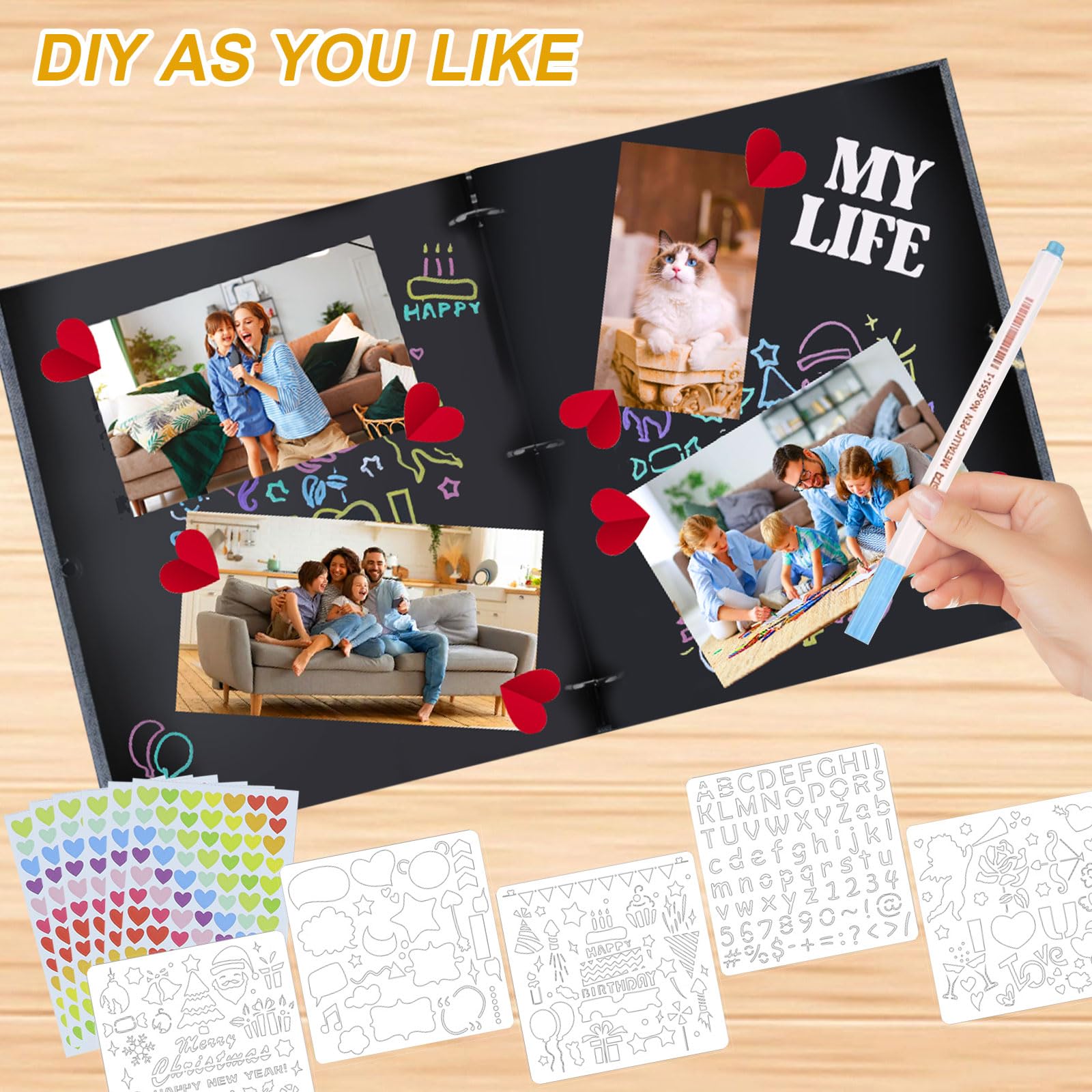 Amazon | 手作りアルバム アルバム スクラップブ 手作 アルバム DIY A5
