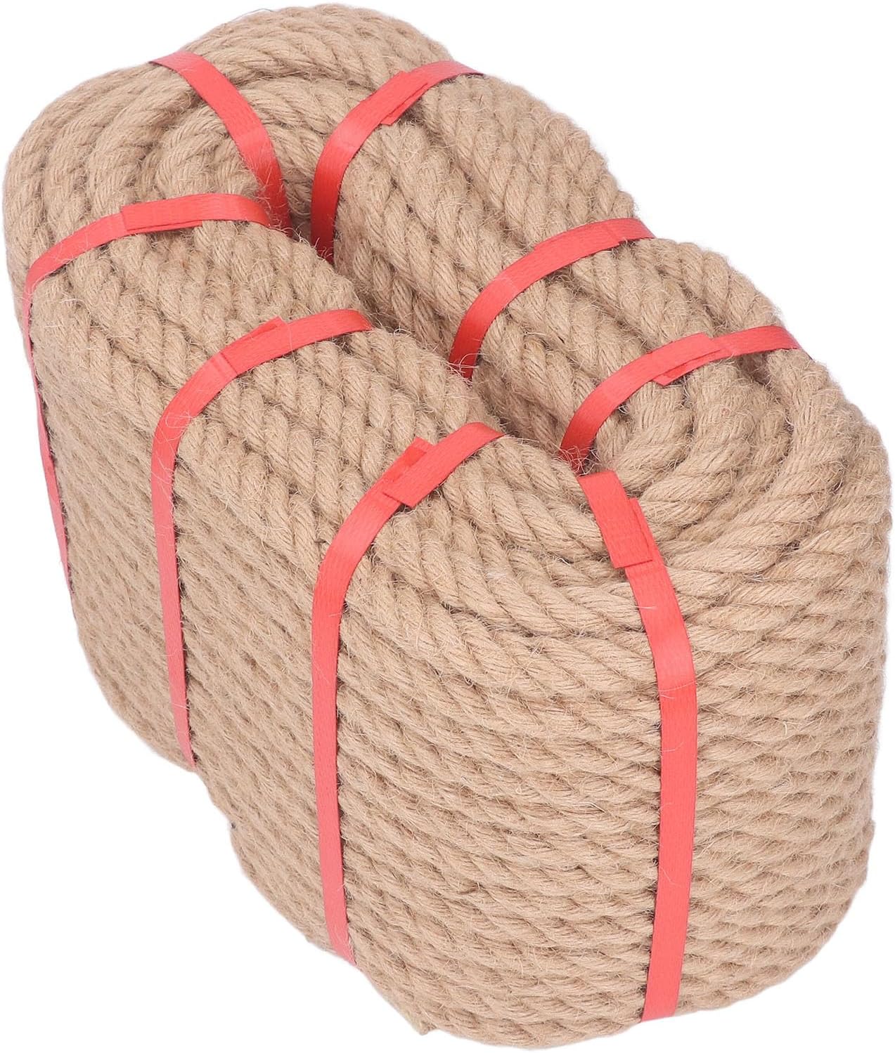 Jute Rope, Jute Twine Rope with Excellent Toughness 50 Meter Security Twisted Rope Hemp Fiber Rope, for Crafts, DIY Projects, Home Decorating, Climbing (14mm)