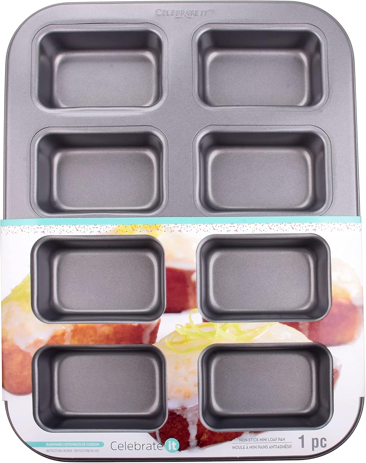 Celebrate It Non-Stick Mini Loaf Pan, 6 Pack