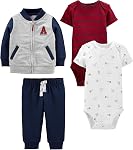Simple Joys by Carter's Baby-Boys 4-Piece Veste neutre, combinaison et pantalon SetLayette ensemble