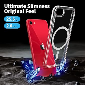 for iPhone SE 2020 Case,Compatible with MagSafe,Crystal Clear[Anti-Yellow],Shockproof Heavy Duty Protection Slim Fit Phone Cover for iPhone 6/6s/7/8/SE 2020/SE 3 2022,Clear