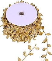 Vista 6 de Guirnalda de hojas de oro artificial de 20 yardas para manualidades, guirnalda de fiestas, bodas, enredaderas artificiales
