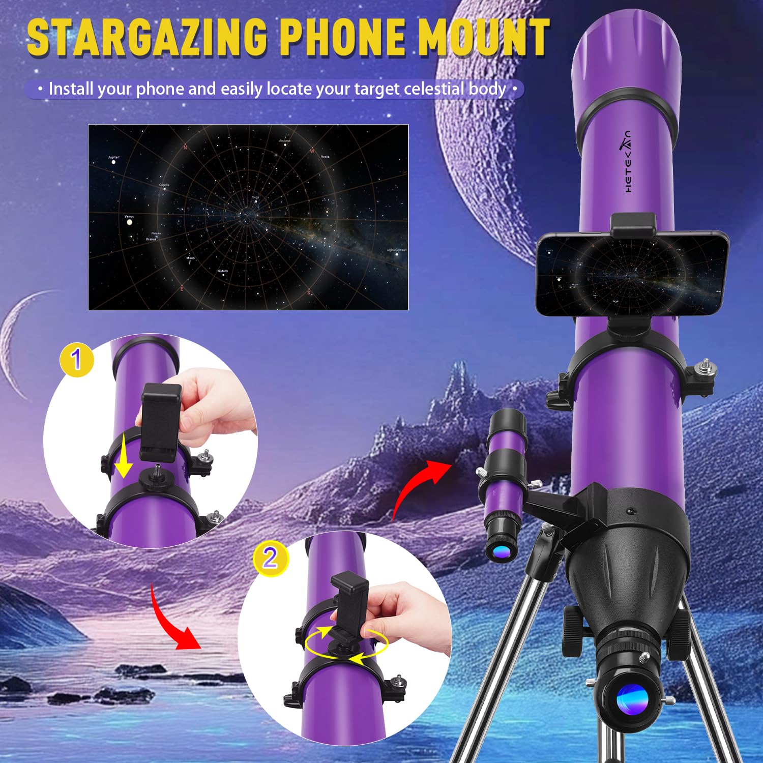 Amazon.com: HETEKAN Telescopio, Telescopio para Adultos de Alta