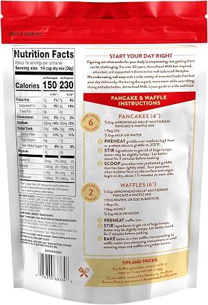 Arrowhead Mills Multigrain Pancake and Waffle Mix, 22 oz (Pack of 2)