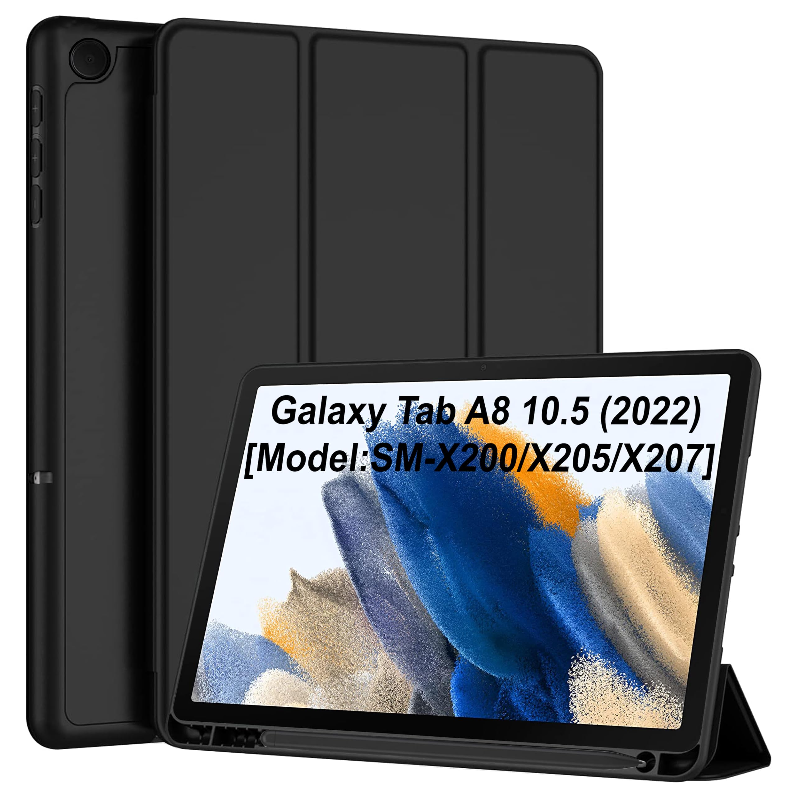 See full amazon price history chart for TGK Soft Flexible with Pencil Holder Trifold Flip Back Case Cover for Samsung Galaxy Tab A8 10.5 inch (Black) TGK Soft Flexible with Pencil Holder Trifold Flip Back Case Cover for Samsung Galaxy Tab A8 10.5 inch (Black) (B0D2F539Q9) Amazon Price History, Amazon Price Tracker