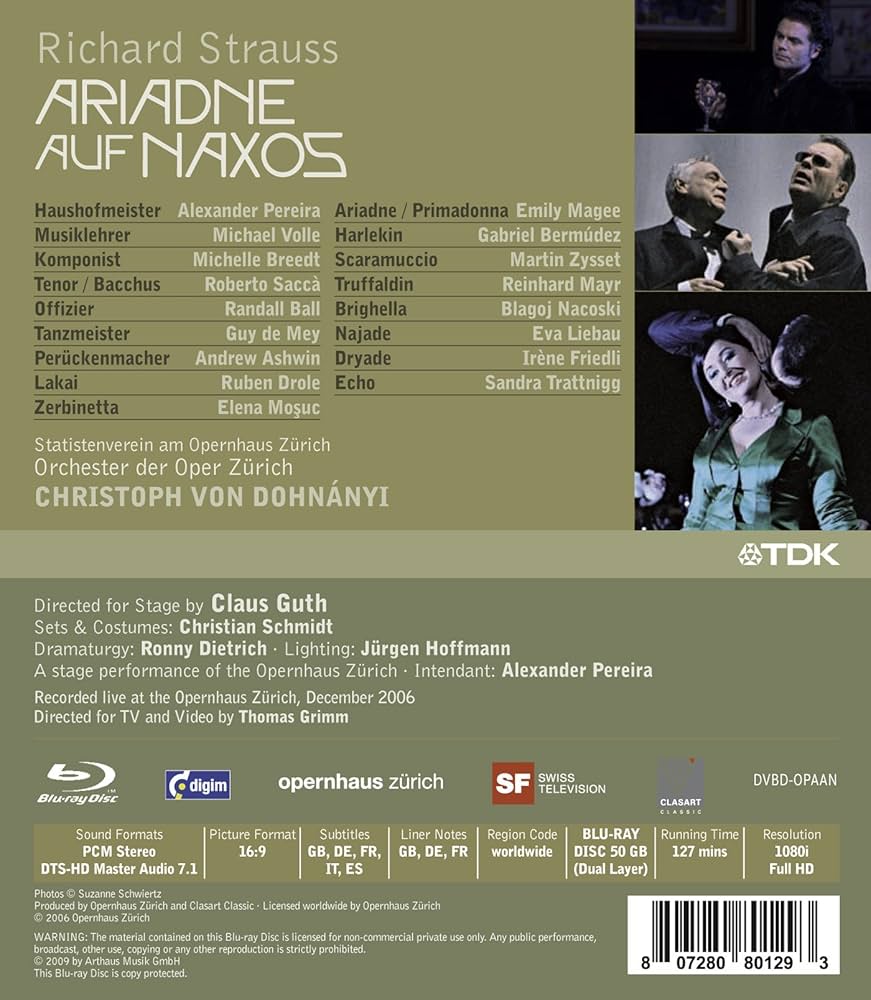 Amazon.co.jp: Ariadne Auf Naxos (Ws Sub) [Blu-ray] : DVD