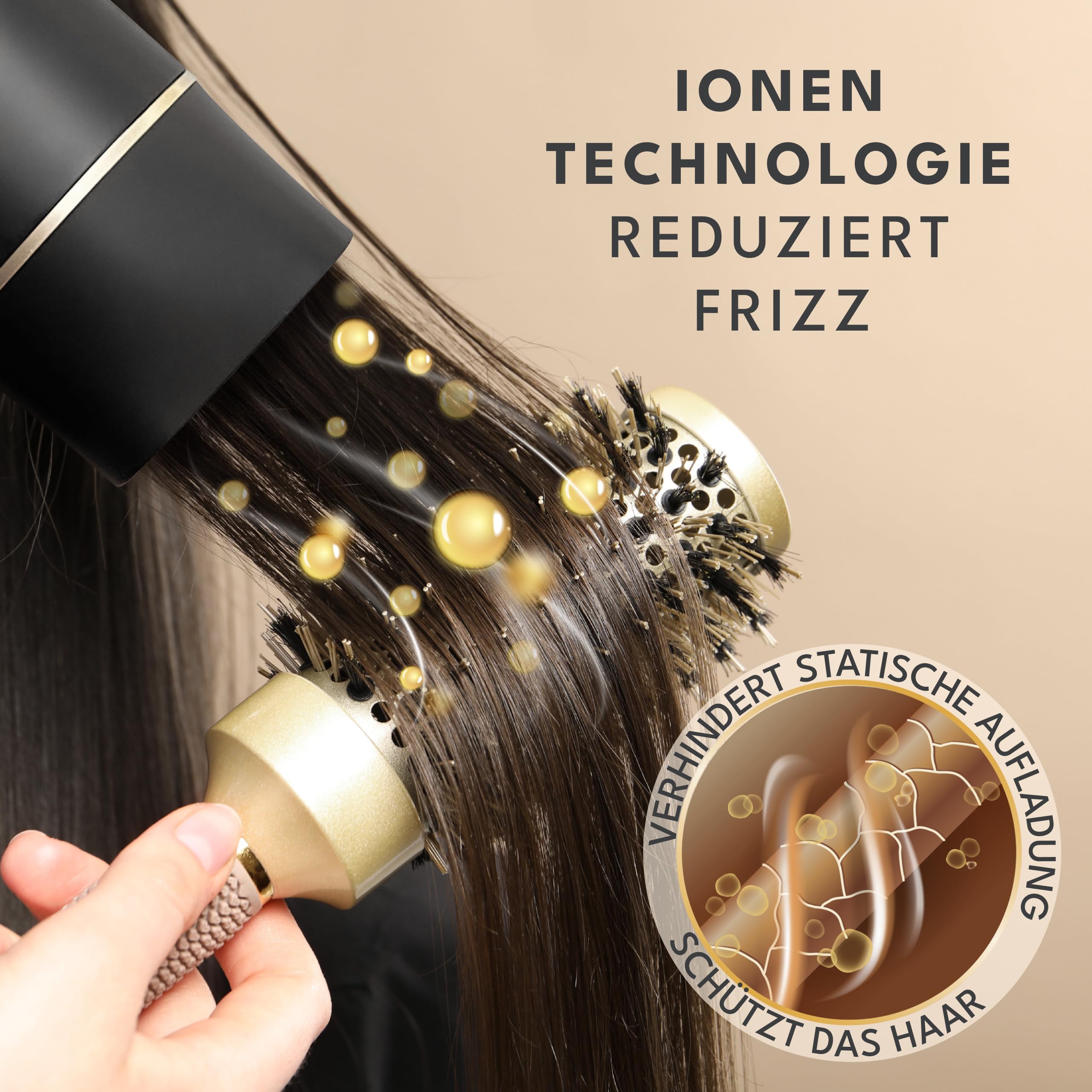 LEBENLANG Föhn Haartrockner Ionen 2100W - Anti-Spliss mit Kaltluft Modus | Reisefön klappbar klein & Zubehör | Reise Hair Dryer Ion Fön Haarföhn Haarfön Reiseföhn fohnen Haar trocken Föhne Airdryer