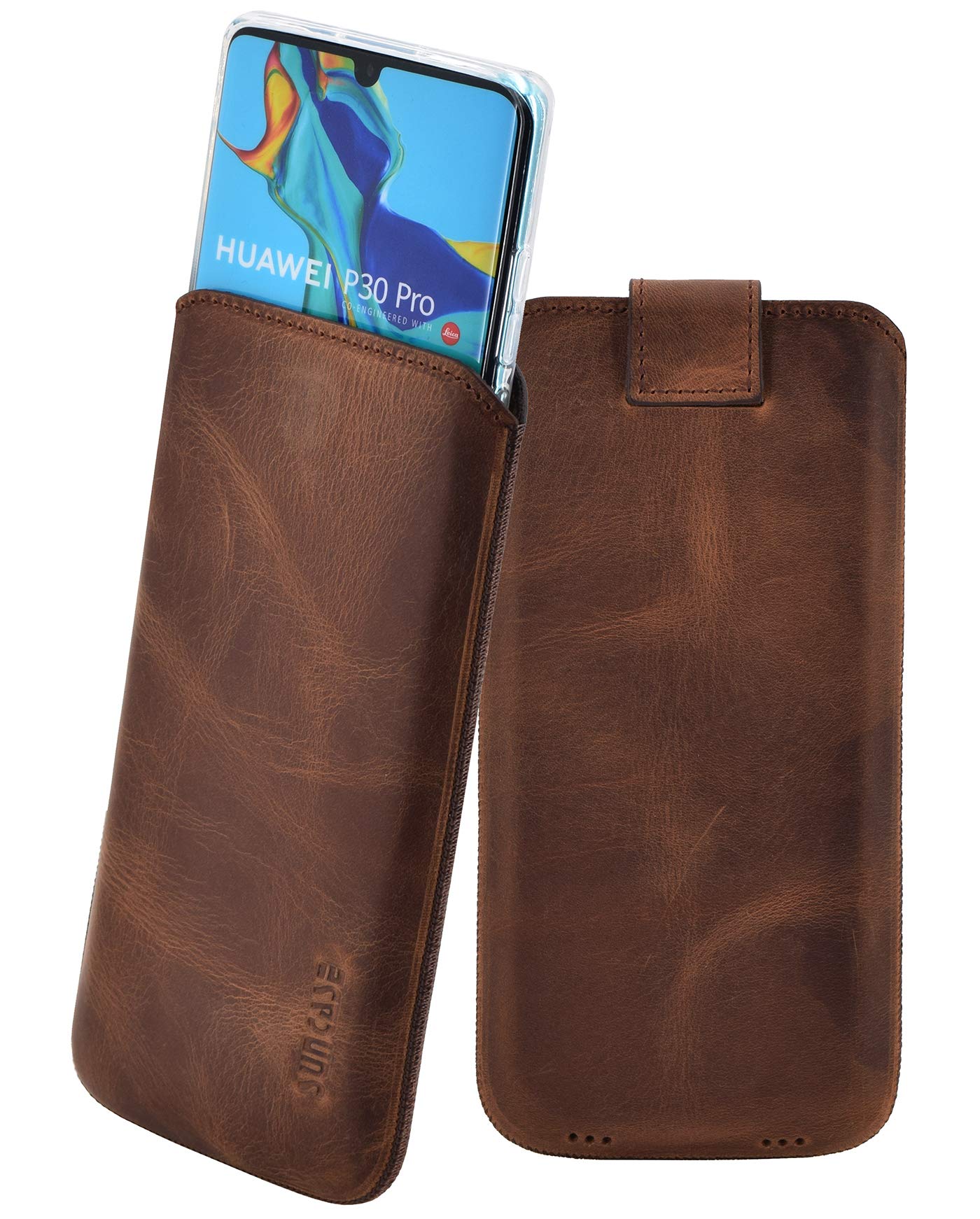 Custodia Libro Per Huawei P30 Pro Suncase - Pelle Vera, Funzione Leggio