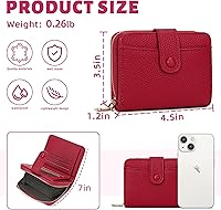 Vista 4 de veniee Cartera de tarjetas para mujer con tarjetero y organizador de tarjetas de crédito, Rojo -, Cartera con tarjetero