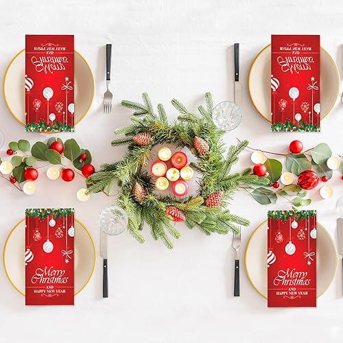 Miniatura 2 de Crtiin 200 servilletas de papel de Navidad para invitados, feliz Navidad, feliz año nuevo, desechables, servilletas de Navidad para baño, hotel,