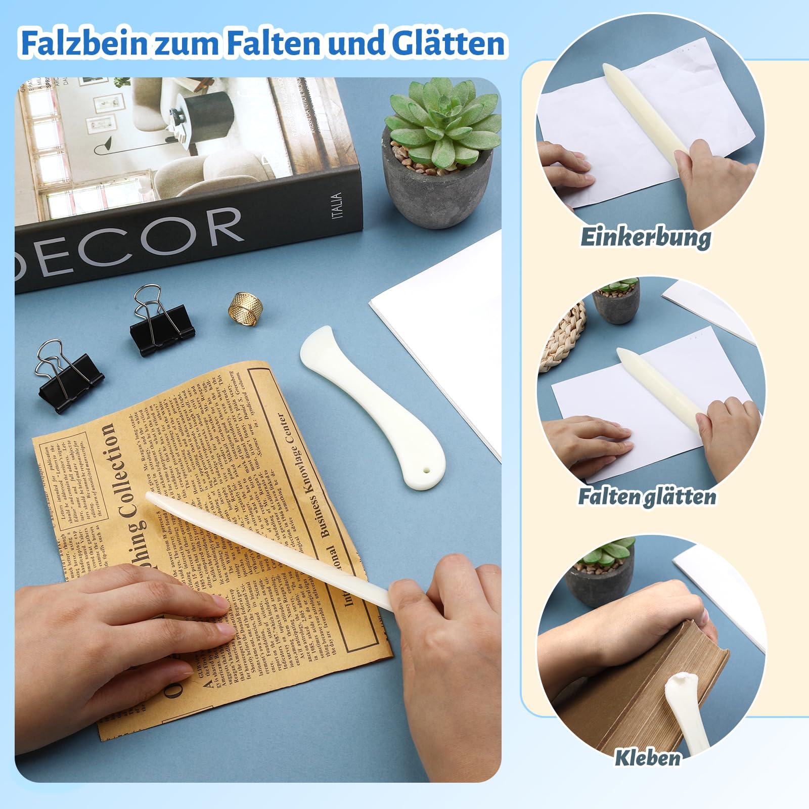 Wamkon Set di 33 Attrezzi per Rilegatura - 4 Pezzi, Accessori Con Fili Cerati, Strumento per Libro, Set per Principianti