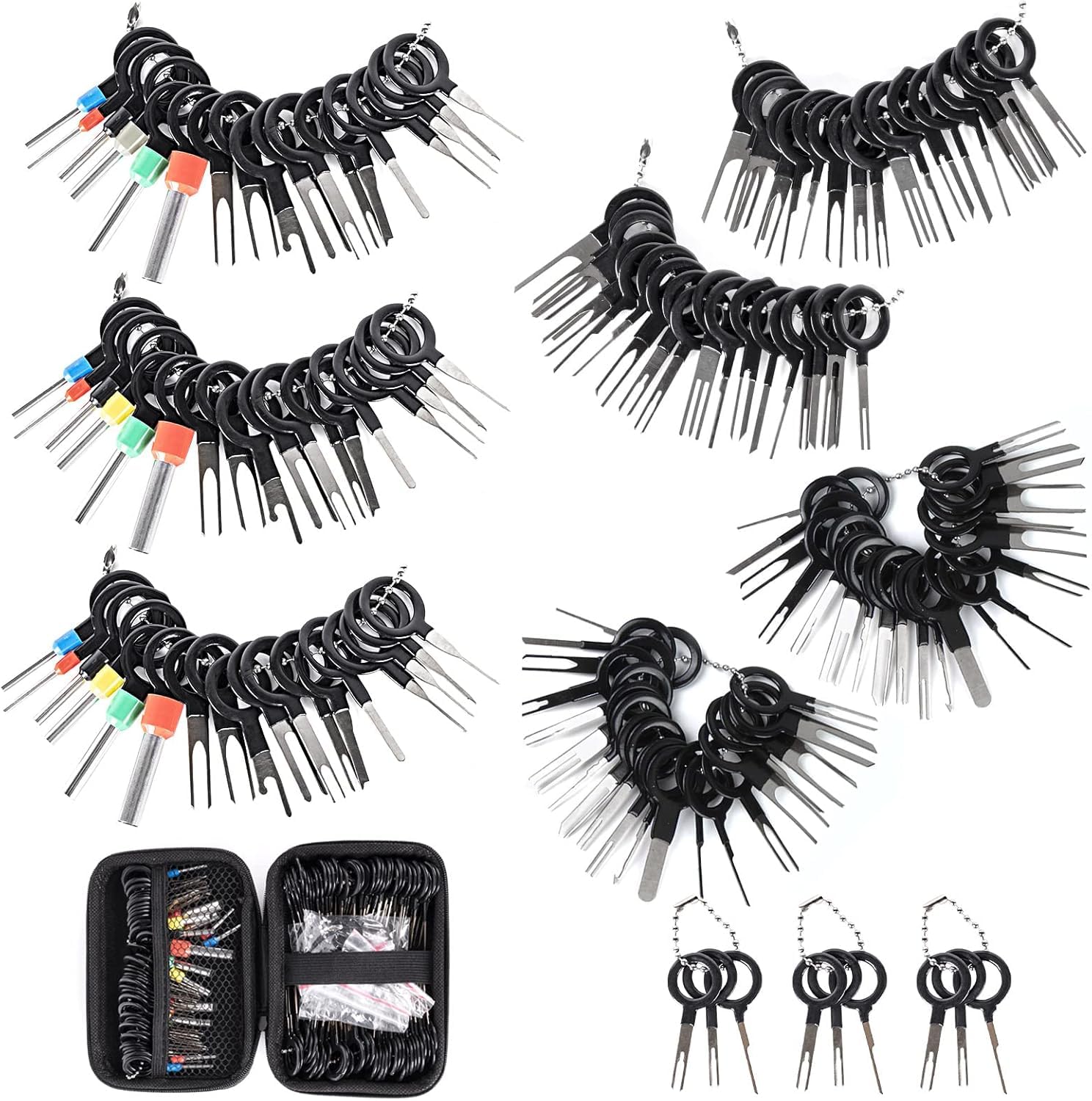 Kikerike Terminal Removal Tool Kit 139 Pcs Depinning Tool Electrical Connector Pin Removal Tool Kit Pin Extractor Tool Set Wire Terminal Release Tool for Automotive Car Household Devices