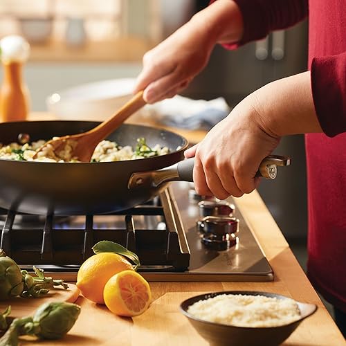 Miniatura 2 de Anolon Sartén antiadherente anodizado duro avanzado sartén para saltear sartén multiusos con tapa 12 pulgadas gris